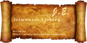 Jelenovics Elektra névjegykártya